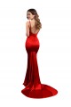 Low Back Sweetheart Stretch Satin Red Long Sexy Prom Dress Canada Shop