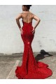Sweetheart Velvet Sequin Burgundy Court Train Long Prom Dress Canada Shop