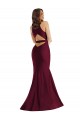 Open Back V-Neck Silky Satin Burgundy Long Sexy Plus Size Prom Dress Canada Shop