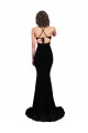 Open Back V-Neck Spandex Black Long Sexy Prom Dress Canada Shop