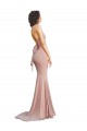 Low Back V-Neck Spandex Dusty Pink Long Sexy Prom Dress Canada Shop