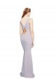 Keyhole Back V-Neck Stretch Crepe Arctic Lilac Long Prom Dress Canada Shop