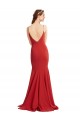 Open Back Spaghetti Straps Stretch Crepe Red Long Prom Dress Canada Shop