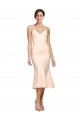 Open Back V-Neck Stretch Crepe Nude Midi Length Prom Dress Canada Shop
