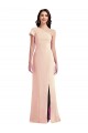 One Shoulder Stretch Crepe Nude Long Prom Dress Canada Shop