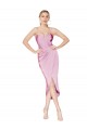 Spaghetti Straps Stretch Crepe Orchid Knee Length Prom Dress Canada Shop