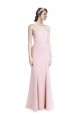 Open Back Spaghetti Straps Stretch Crepe Pink Long Prom Dress Canada Shop