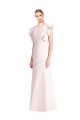 Open Back Bateau Neck Stretch Crepe Pink Cap Sleeves Long Prom Dress Canada Shop