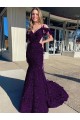 Spaghetti Straps Velvet Sequin Plum Purple Court Train Prom Dress Canada Shop