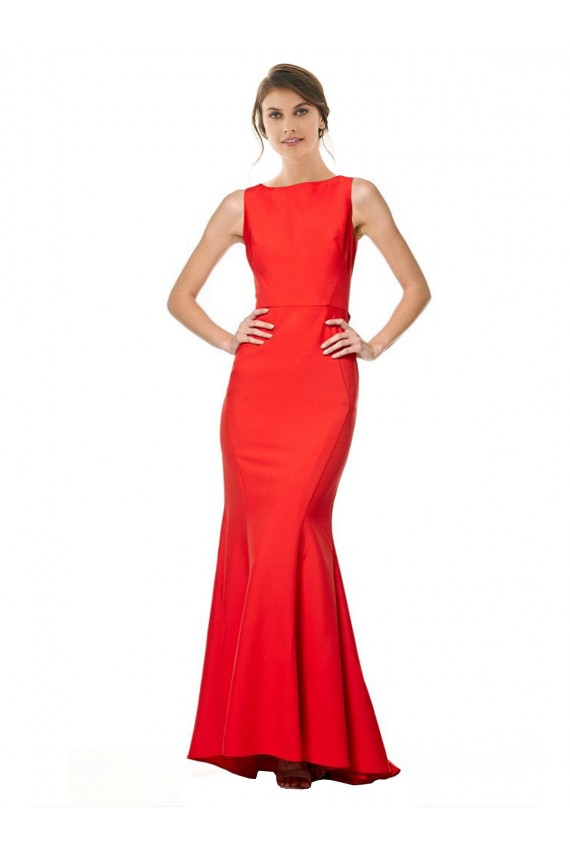 Open Back Halter Neck Stretch Crepe Red Long Prom Dress Canada Shop