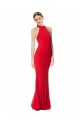 Halter Neck Stretch Crepe Red Long Prom Dresses Canada Shop