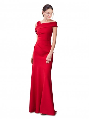 Stretch Crepe Red Long Bridal Party Dress Canada Shop