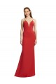 Open Back Spaghetti Straps Stretch Crepe Red Long Prom Dress Canada Shop