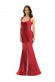 Square Neck Silky Satin Red Long Plus Size Prom Dress Canada Shop