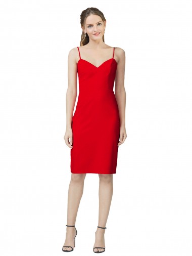 Sweetheart Stretch Crepe Red Cocktail Length Prom Dress Canada Shop