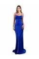 Open Back Cowl Neck Silky Satin Royal Blue Long Prom Dress Canada Shop