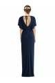 Open Back Bateau Neck Spandex Dark Navy Long Prom Dress Canada Shop