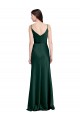 V-Back Cowl Neck Stretch Satin Hunter Long Prom Dress Canada Shop