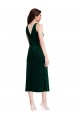V-Back Cowl Neck Stretch Velvet Dark Green Midi Length Prom Dress Canada Shop