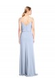 V-Back Cowl Neck Stretch Crepe Light Sky Blue Long Prom Dress Canada Shop