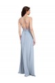 High Neck Stretch Crepe Light Sky Blue Long Sheath Prom Dress Canada Shop