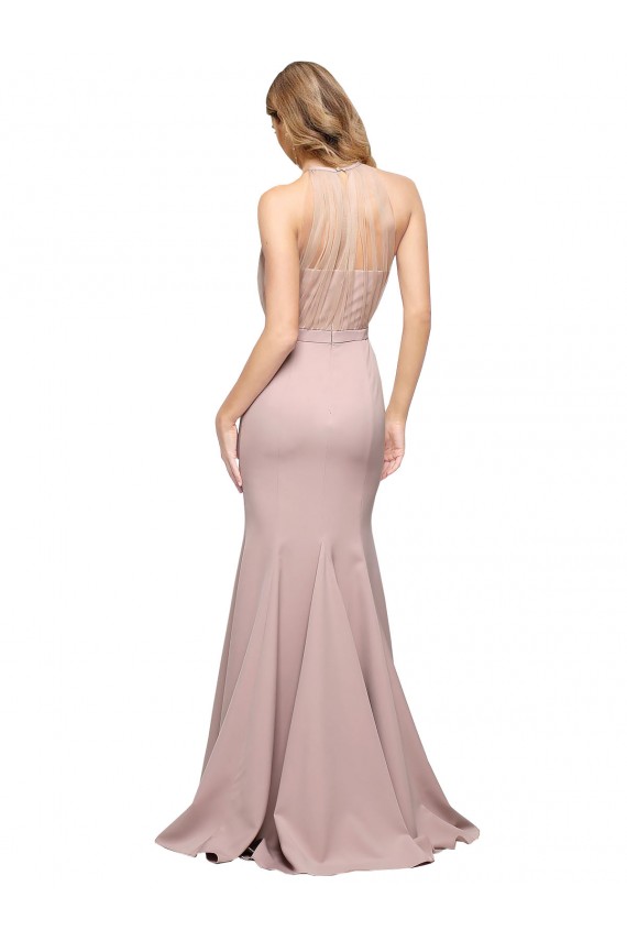 Sweetheart Stretch Crepe Dusty Pink Sweep Train Bridesmaid Gown Canada Shop