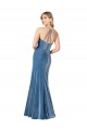 Open Back Spaghetti Straps Stretch Velvet Black Sleeveless Long Prom Dress Canada Shop