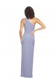 One Shoulder Stretch Crepe Smoke Blue Long Prom Dress Canada Shop