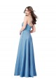 Open Back Spaghetti Straps Satin Sky Blue Long Prom Dress Canada Shop