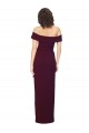 Low Back Off the Shoulder Stretch Crepe Burgundy Gold Long Prom Dress Canada Shop