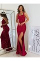 Square Neck Velvet Sequin Burgundy Long Prom Dress Canada Shop