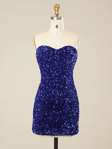 Sweetheart Velvet Sequin Short Short Prom Dress Canada Shop