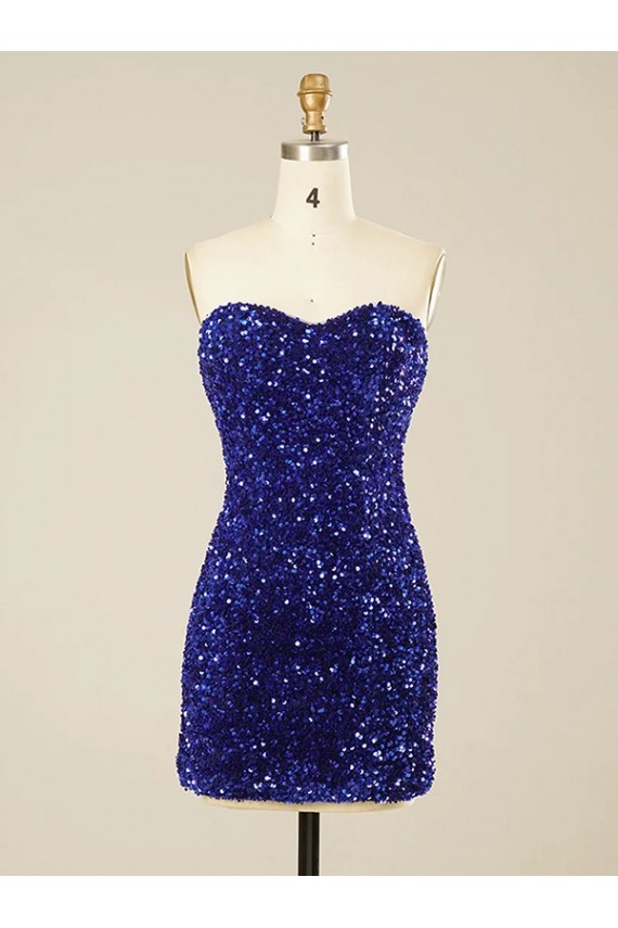 Sweetheart Velvet Sequin Short Short Prom Dress Canada Shop