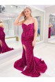 Sweetheart Velvet Sequin Sweep Train Prom Dress Canada Shop