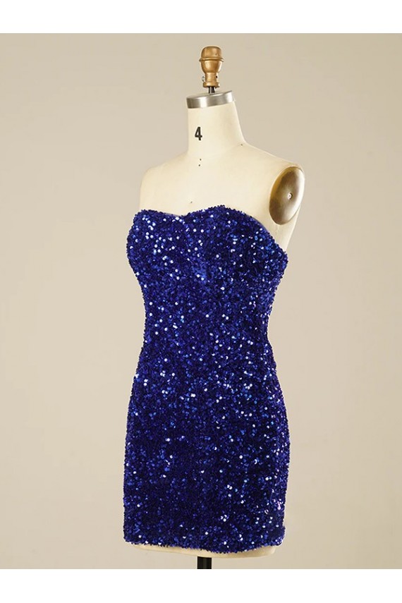 Sweetheart Velvet Sequin Short Short Prom Dress Canada Shop
