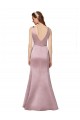 V-Back V-Neck Satin Burgundy Long Prom Dress Canada Shop