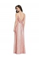 Low Back V-Neck Sequin Rose Gold Long Prom Dress Canada Shop
