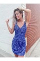 V-Neck Velvet Sequin Short Prom Dress Canada Shop