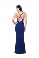 Open Back V-Neck Stretch Crepe Royal Blue Long Prom Dress Canada Shop