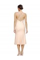 Open Back V-Neck Stretch Crepe Nude Midi Length Prom Dress Canada Shop