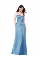 Open Back Spaghetti Straps Satin Sky Blue Long Prom Dress Canada Shop