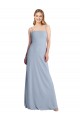 Open Back Square Neck Stretch Crepe Smoke Blue Long Prom Dress Canada Shop