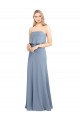 High Neck Stretch Crepe Smoke Blue Long Prom Dress Canada Shop