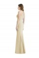 Open Back Bateau Neck Stretch Crepe Champagne Long Prom Dress Canada Shop