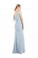 Backless Bateau Neck Stretch Crepe Light Sky Blue Long Prom Dress Canada Shop