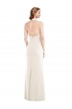 Low Back Halter Neck Stretch Crepe Ivory Long Prom Dress Canada Shop