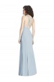 Open Back Halter Neck Stretch Crepe Light Sky Blue Long Formal Bridesmaid Gown Canada Shop