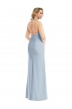 Halter Neck Stretch Crepe Light Sky Blue Long Trumpet Prom Dress Canada Shop
