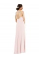 Low Back Halter Neck Stretch Crepe Pink Long Prom Dress Canada Shop