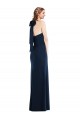 Open Back High Neck Stretch Crepe Dark Navy Long Formal Bridesmaid Gown Canada Shop